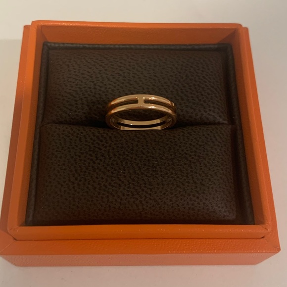 💍HERMÈS $1,400 Ariane Wedding Band 18K Rose Gold 48 size 4.5 - Picture 7 of 16